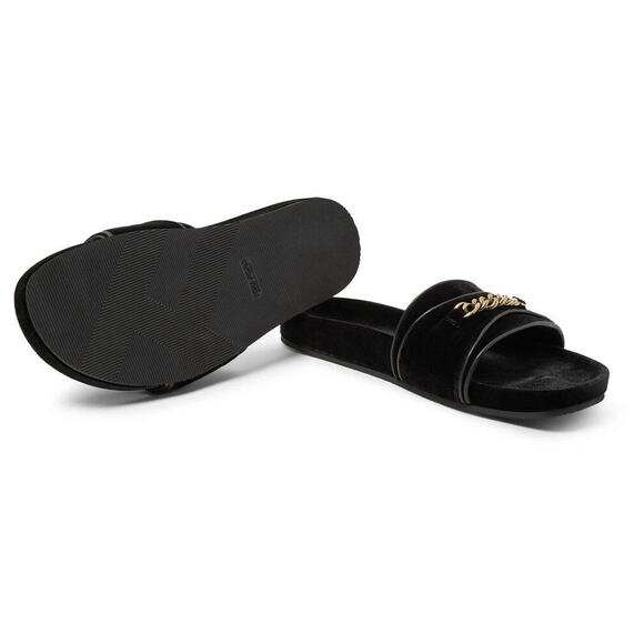 Tom Ford Churchill Chain-Trimmed Velvet Slides - Men - Black size 8 main image 6